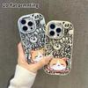 Phone Case: 2D flat design suitable for iPhone 18 17 16 15 14 13 Pro protective case, couple style, sleeping chubby orange cat, Christmas and Hallowee