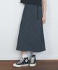 Columbia University Columbia Trajan Label Belted Denim Long Skirts Black Denim