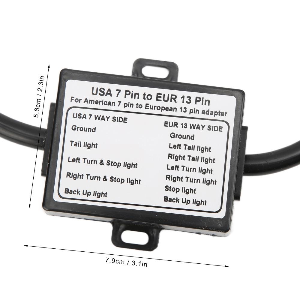 7 Pin to 13 Pin Trailer Wiring Adapter Brake Signal Splitter for Truck, Car Plug Connector Swap