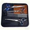 Portable Pet Grooming Scissor Set: Flat & Curved Hairdressing Tools