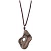 Handmade Wooden Pendant Necklace Ethnic Boho Style Long Chain Leaf Design Natural Women