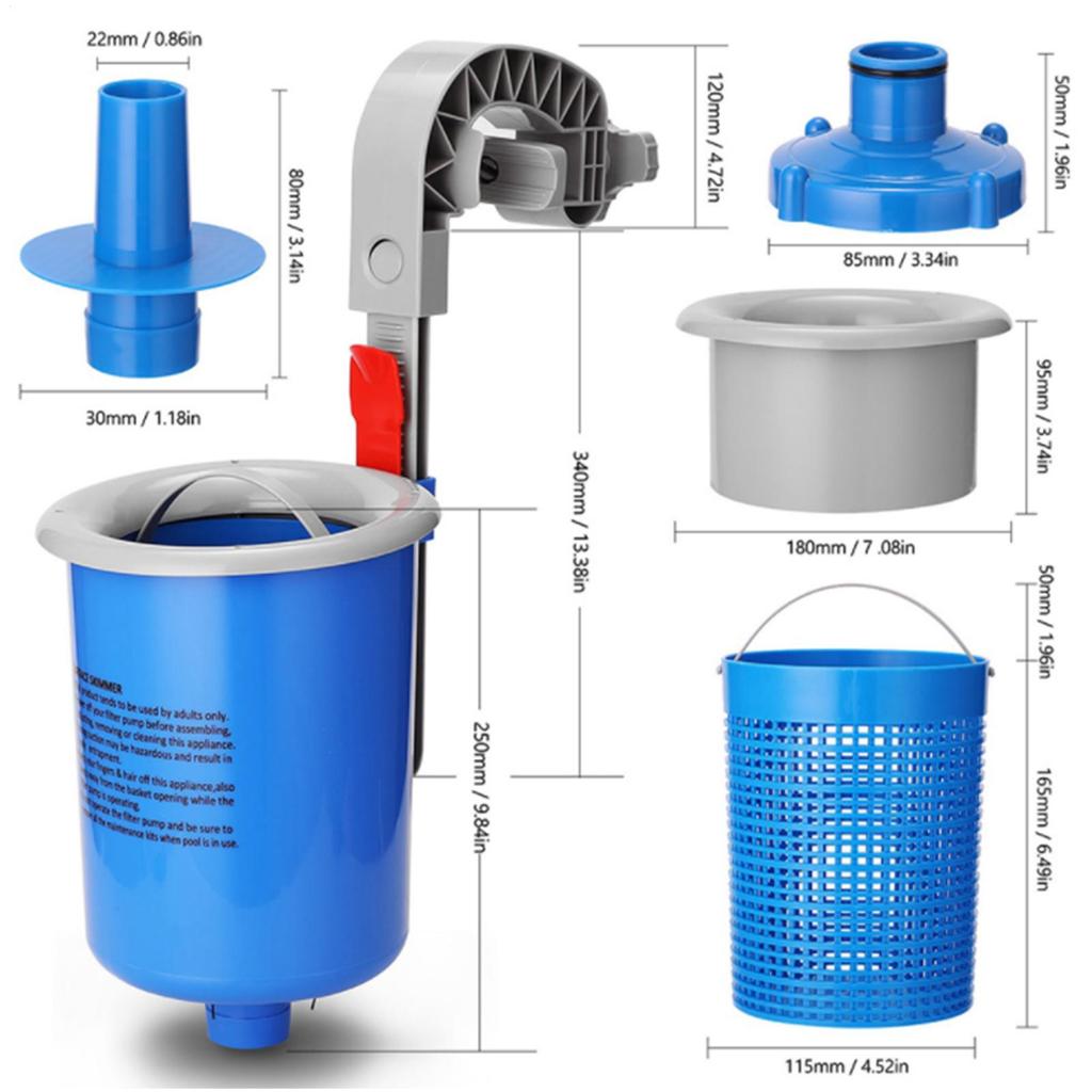 Aboves Ground Pool Skimmer Kit Wall Mount Pool Maintenance Skimmer Cleaner Debris Remover Automatic Cleaning Supplies
