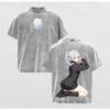 Anime Frieren Printed T-shirt For Men Clothing Harajuku Short Sleeve Pure Cotton Tee Shirt Gothic Y2k Vintage Washed Tshirts