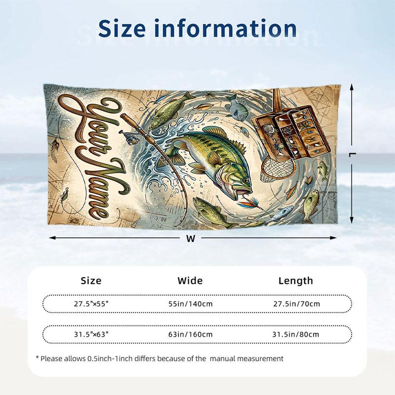 Adventure Journey Theme Beach Towel Personalized Custom Name & Text Soft Quick Dry Beach Towel for Swimming Travel