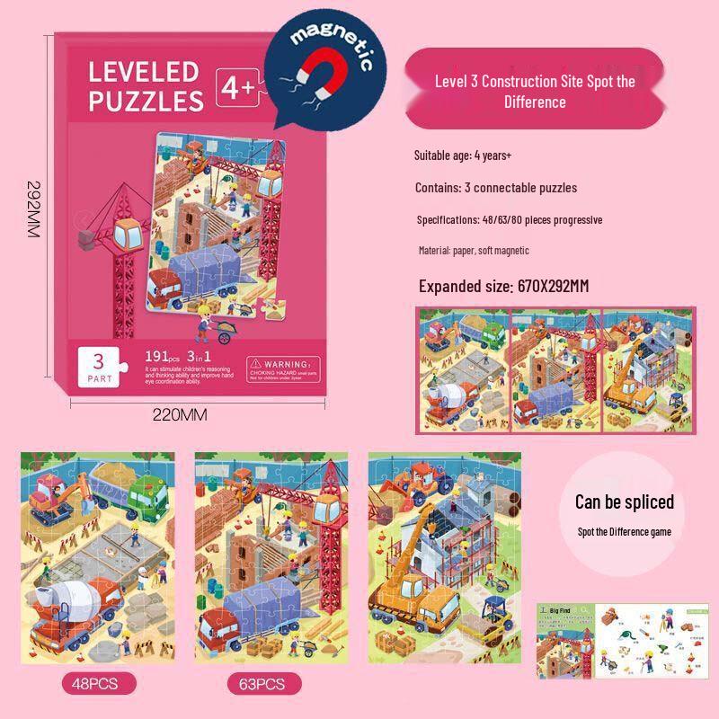 

Chengchen Large Magnetic Puzzle Quiet Book - Construction Site