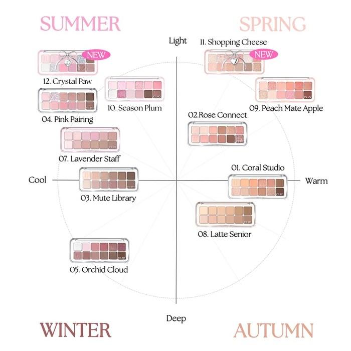 Clio Pro Eye Palette Air (02 Rose Connect) X 10