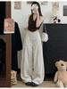 Women's Khaki High-Waisted Casual Wide-Leg Pants - Loose, Slimming, and Lightweight for Summer 2026