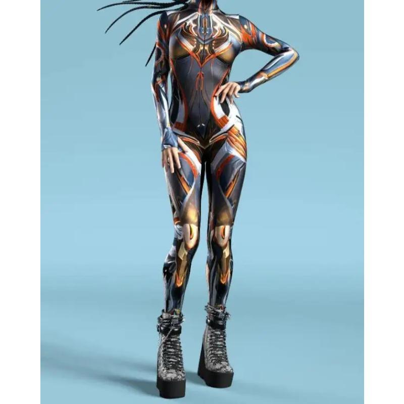 Super cool armură mecanică femei Cosplay punk salopetă costum elastic petrecere de vacanță fancy performanță body barceloane zentai