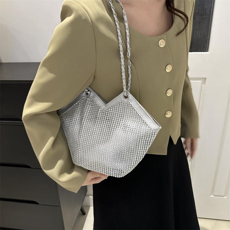 2024 New Fashionable Large Capacity Women's Tote Bag With Sparkling Rhinestones For Daily Use