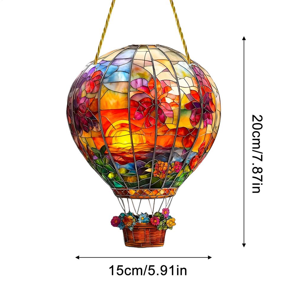 2D Flat Acrylic Hot Air Balloon Light Catcher Celebration Window Hanging Sun Catcher Home Decoration