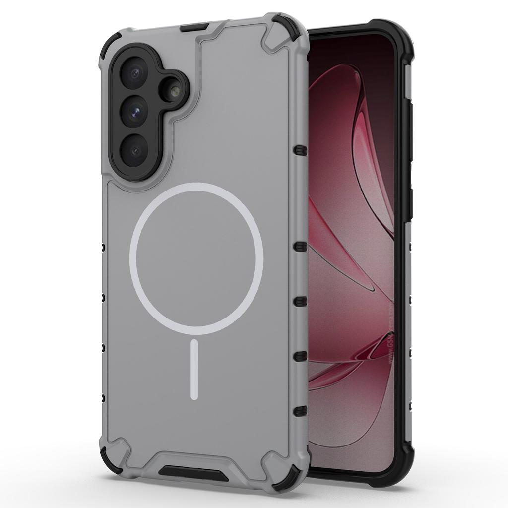 For Samsung Galaxy A56 5G Magnetic Case Corrugated Texture Heat Dissipation TPU+PC Phone Back Cover