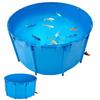 Canvas-Teich, 3100 Liter Fassungsvermögen, oberirdischer Fischteich, faltbarer PVC-Koi-Tank, runder Goldfischtank mit stabilem Rahmen und Ablassventil, für