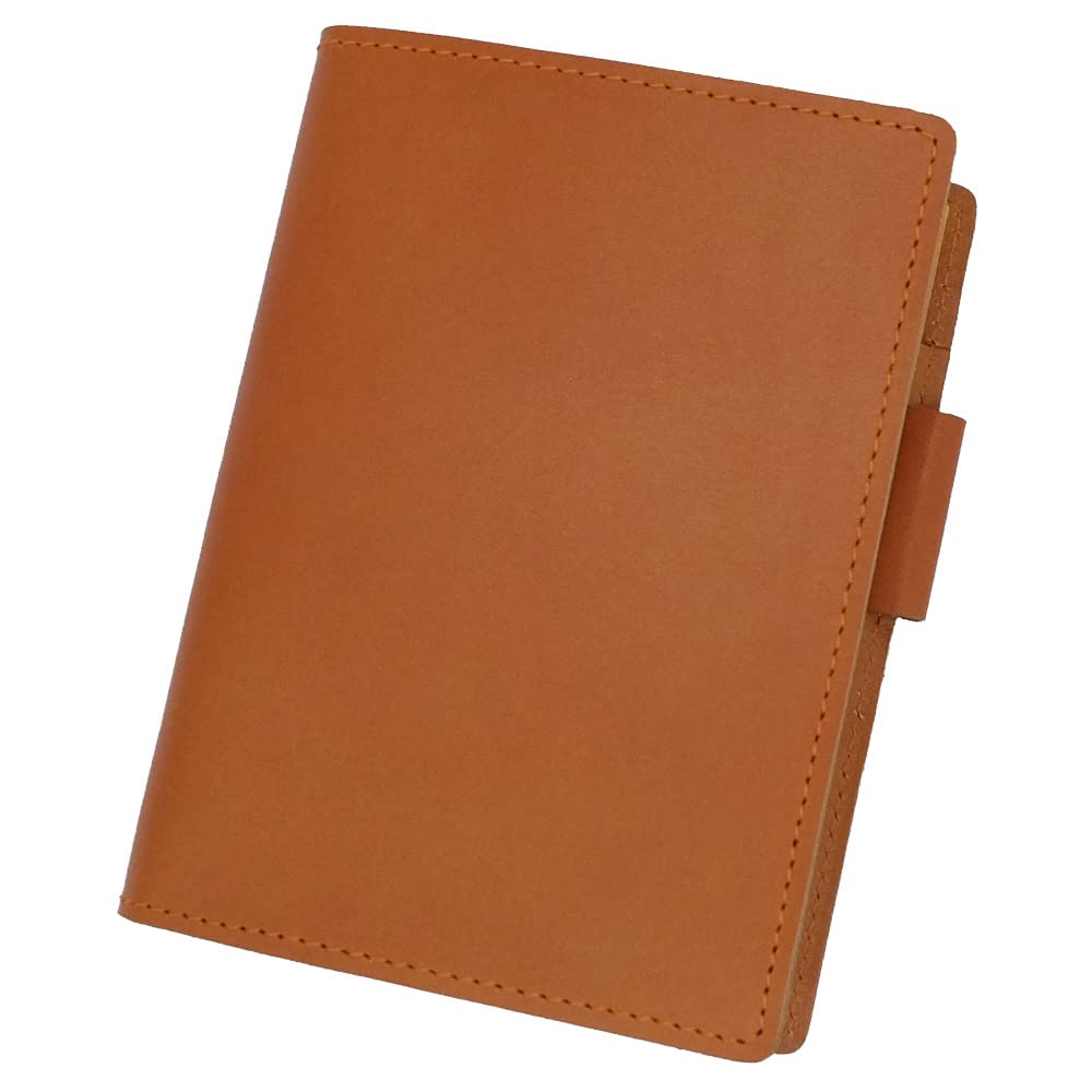 Rhodia No. 12 Horizontal Cover with Pen Holder, Genuine Leather (Made In Japan) with One RHODIA Notepad (Orange)