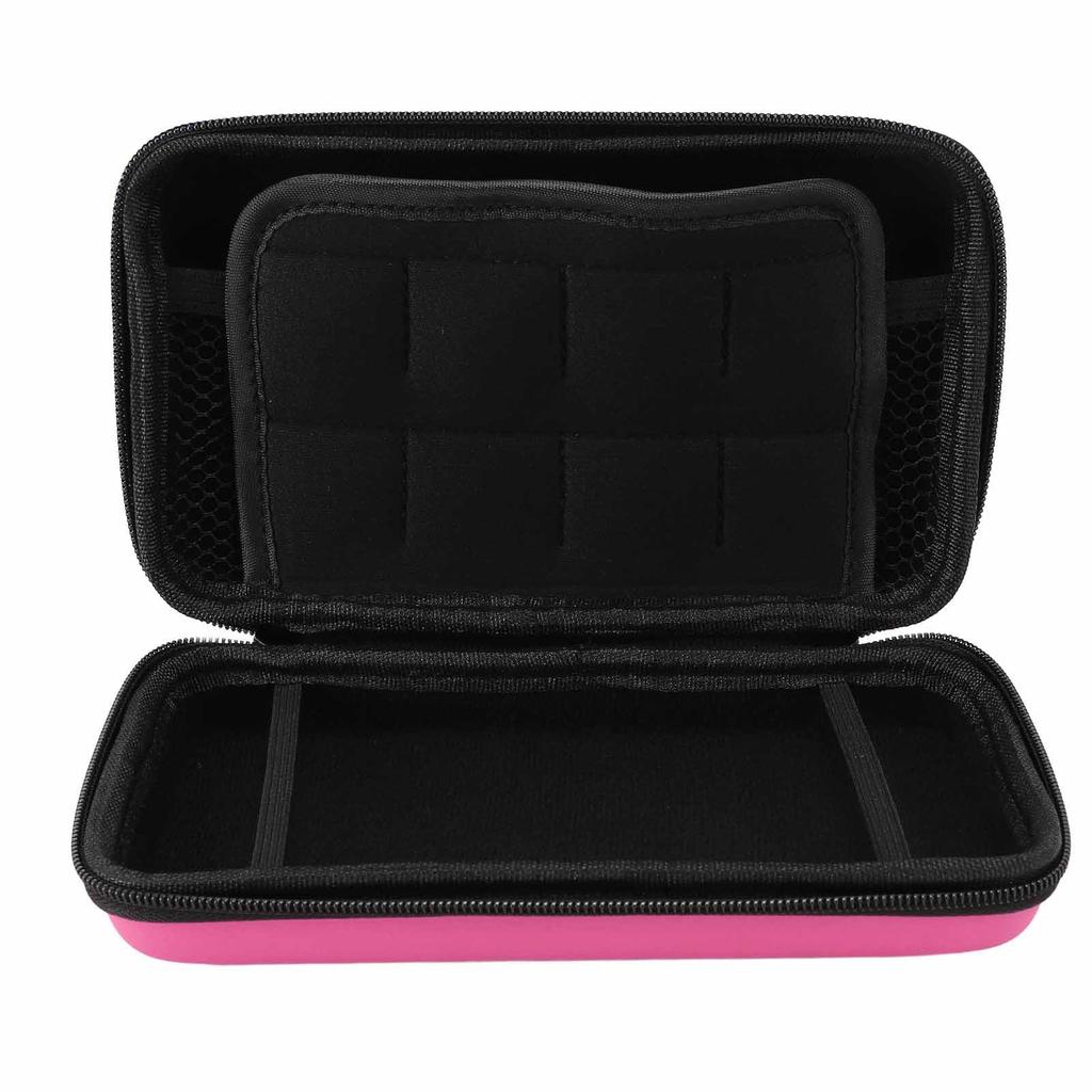Game Console Carrying Case Portable with 8 Game Slot Inner Pocket Hard Shell Travel Protective Case
