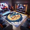1PC Custom Name Sleepy Puppy Moon Night Theme Floor Mat Ideal for Living Room, Game Rooms, Office, Bedroom,Floor Mat Playful Design