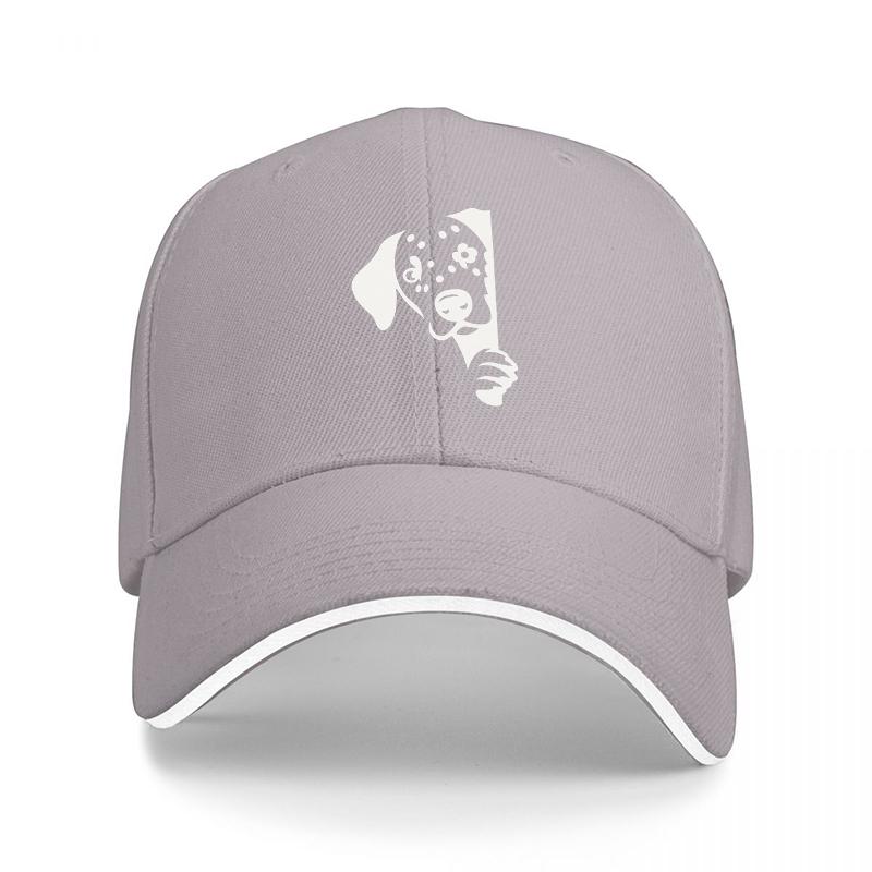 Dalmatian Dog Face Print Baseball Cap Black and White Design Adjustable Hat for Adults Fashionable Pet Theme Headwear