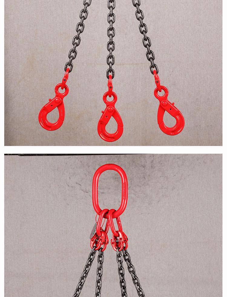 Double Hook Self-Locking Safety Lifting Chain for Crane, 2-3 Tons Capacity