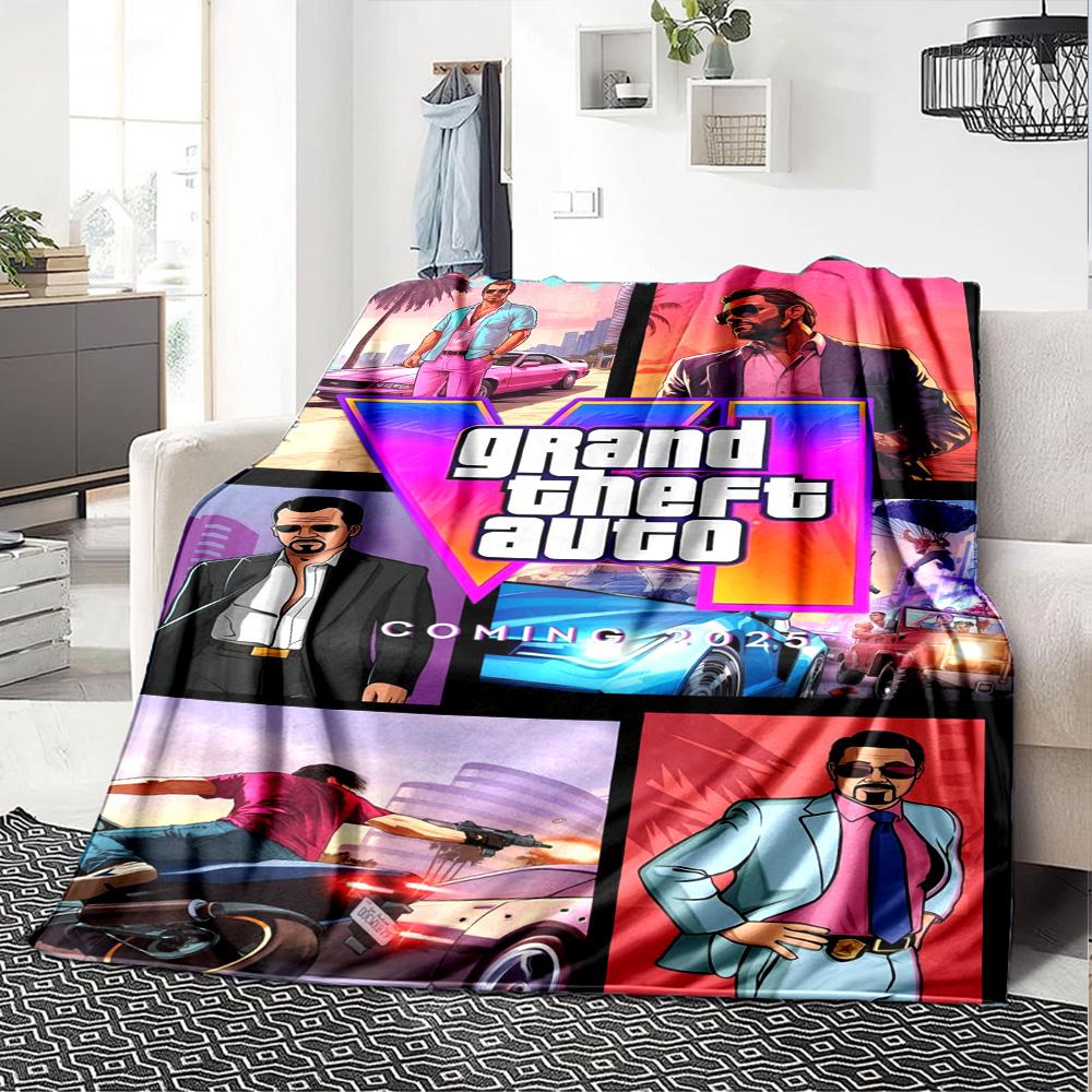 Grand Theft Auto Decke Weich & Gemütlich Großartig für Sofa Sessel Büro für Alle Jahreszeiten Verspieltes Design Perfektes Geschenk für Verwandte und Freunde