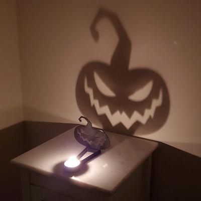 Ďábel Dýně Dýňový Rytíř Svícen Kreativní Vrhání Stínů Strašidelná Atmosféra Stojan na Svíčky Halloweenská Párty Dekorace
