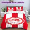 Olympiacos F.C Pattern Bedding Quilt Set Quilt Cover Pillowcase Home Decoration Birthday Gift (1 * duvet cover + 2 * pillowcase, without core)