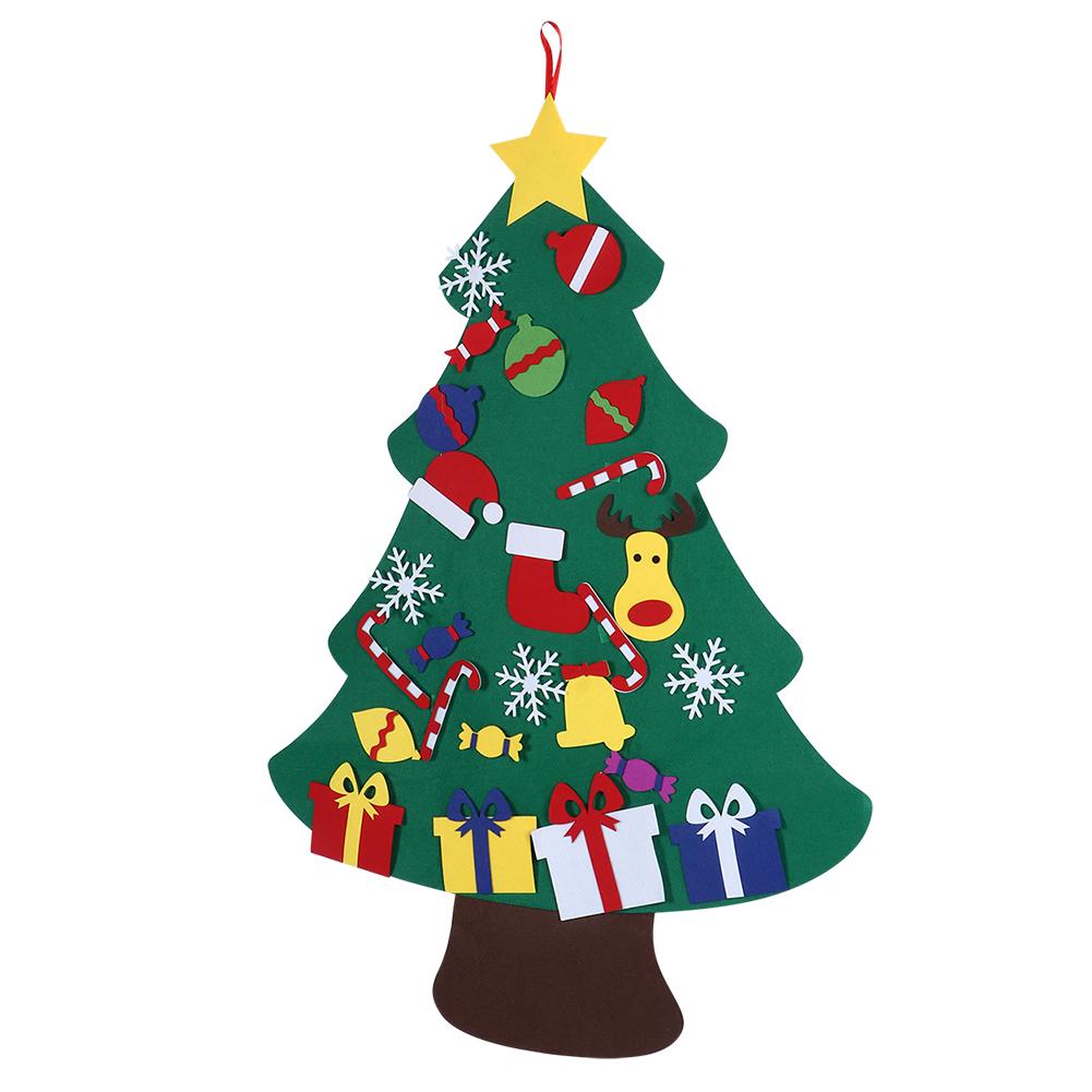 DIY Felt Christmas Tree Set Xmas Decorations Wall Hanging Ornaments Children Gifts Party