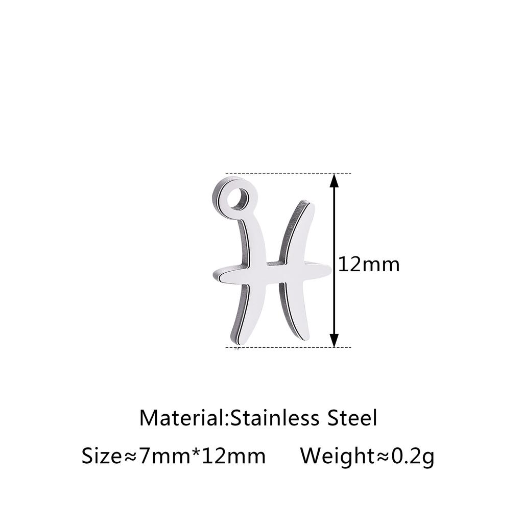 5Pcs/Lot Stainless Steel 12 Zodiac Sign Charms Mini Constellation Pendants DIY Handmade Craft Necklace Bracelet Jewelry Making