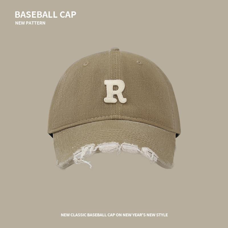 R Standard trendige Marke Retro zerrissene gewaschene Baseballkappe Vollgesichtsschutz Schirmmütze Paar vielseitige Sporthut