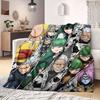 One Punch Man Home Textile Flannel Blanket, Printed Cartoon Style for Couch and Bed, Warm Comfortable Travel Throw_LIAN