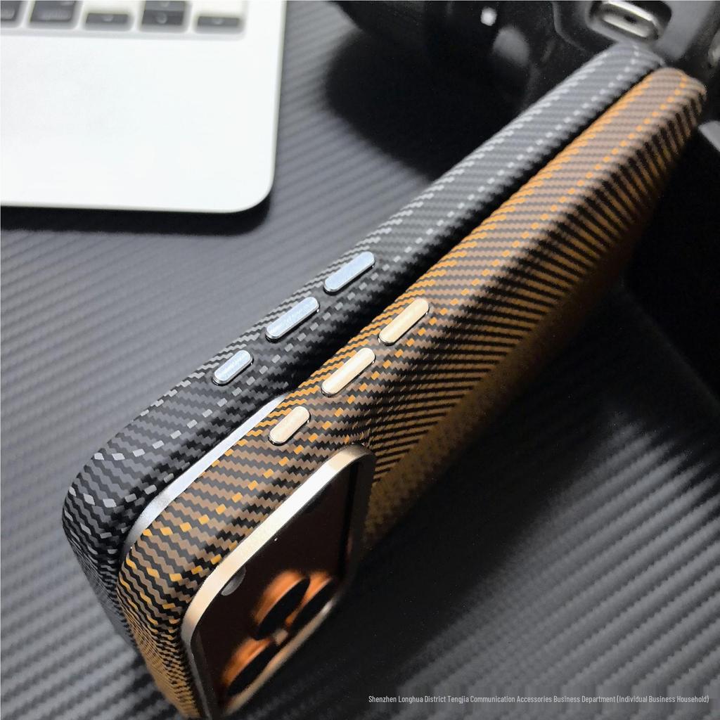 Apple 17 Pro Max Magnetic V-Pattern Drop-proof Fiber Phone Case for iPhone 16