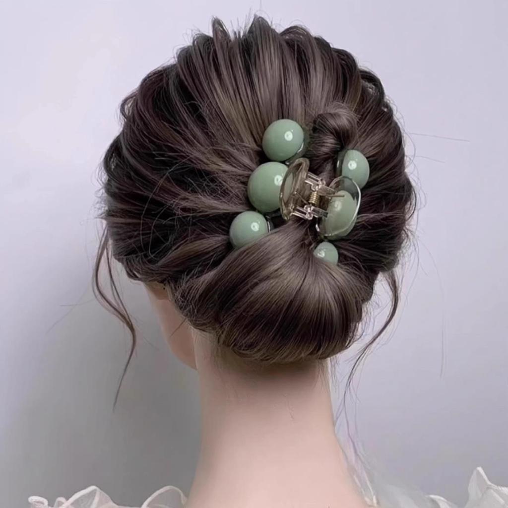 French Pearl Acrylic Shark Hair Clip - Large & Small Claw for Influencer Style