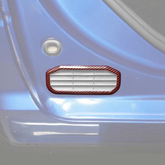 For Dodge Ram 1500 2010-2026 Red Carbon Rear Door Air Exhaust Vent Cover Trim 2P