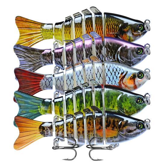 1/3/5Pcs 10CM/15.5G Bionic Multi-Jointed Fishing Lure Long Casting 7-Section Swimbait Hard Artificial Bait Freshwater Saltwater Fishing Accessories