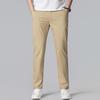 2026 Spring/Summer Men's Slim Fit Casual Pants with Half Elastic Waist - Korean Style, Straight Leg, Versatile for Middle-Aged Men.