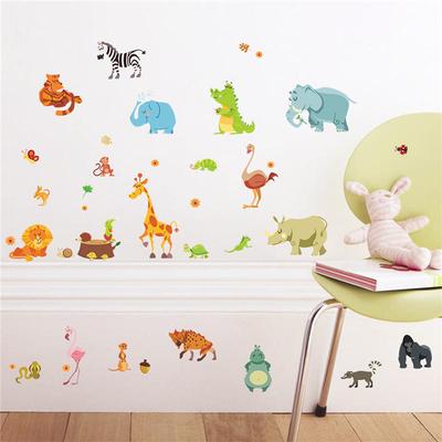 Zwierzęta Naklejki ścienne dla dzieci Baby Home Poster Naklejki ścienne Monkeyelephant