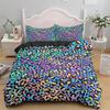 Leopard Print Duvet Cover Set King Size Africa Animal Bedding Set for Girls Boys Children Teen Colorful Leopard Twin Quilt Cover