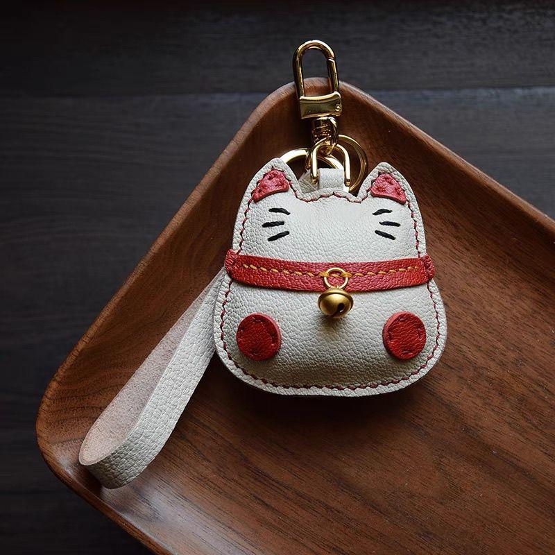 Unique Sheepskin Handmade Ragdoll Cat Lucky Cat Car Key Bag Pendant Handbag Crossbody Bag Pendant Girl Birthday Gift Lovely