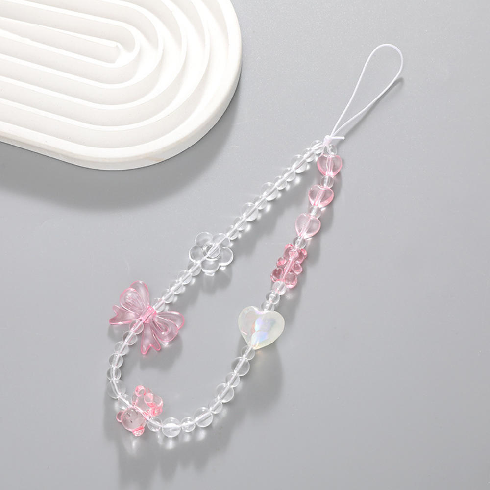 Phone Cute Bowknot Ice Cream Pendant Phone Chain Mobile Phone Charm Strap Lanyard Keychain For Iphone Accessory Women Jewelry