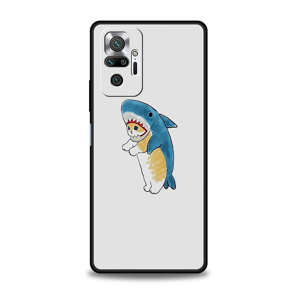 Cute Animals Cat Cartoon Phone Case For Xiaomi Redmi Note 14 13 5G 10 11 12 Pro Plus 4G 14C 13C 12C 10C Black Cover