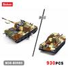 930pcs Sluban 0980 WW2 Military The King Tiger Heavey Tank Army Soldiers Building Blocks Kids Bricks Toys for Boys Gifts