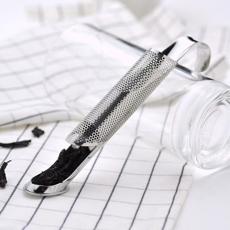 Portable Home Tea Accessories Filter Stainless Steel Tea Maker Piping Design Tea Spoon Brewer Long Handle Metal Creative Cup