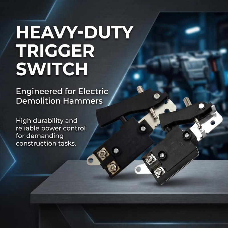 65 Type Power Tool Control Switches Component for Service Work with Wiring Posts, Metal Mounting Frame and Rating Mark