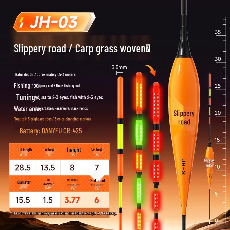 

Поплавок Jia Diao Ni OLED з нічним світінням для далекого закидання - Привертає увагу, Потовщений для денного та нічного використання, Підходить для великої риби 1pc Non-Color Change + 425 Battery