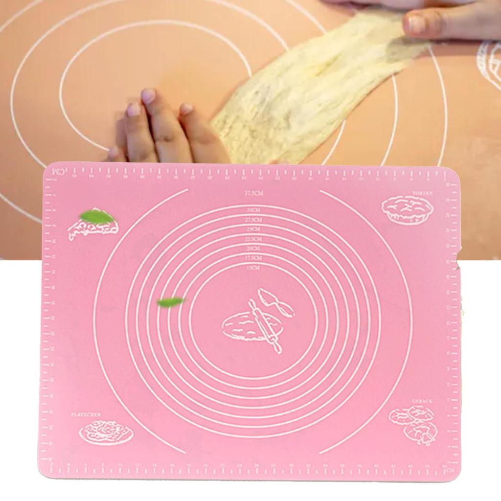 Non Stick Silicone Pastry Mat Thick Silicone Baking Mat with Msurements for Baking Rolling Pastry Dough Pizza