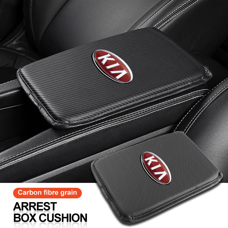 Car Armrest Box Mats Leather Center Console Covers Interior Accessories For KIA Cerato Sportage R K2 K3 K5 K6 K7 K8 RIO 3 4 Sorento Picanto