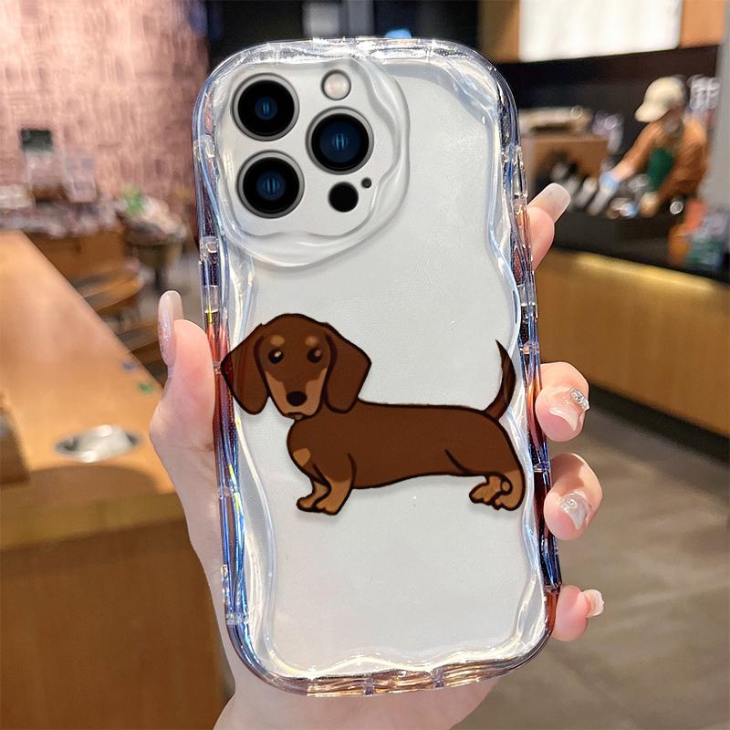 Trendy Simple Dachshund Puppy Case for iPhone 17 16 E 15 14 13 12 Mini 11 Pro Max 8 7 Plus Soft Silicone Washable Covers Funda