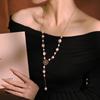 Natural Freshwater Pearl Necklace 18k Gold Plated Handmade Design Luxury Necklace Women Jewelry GN0260
