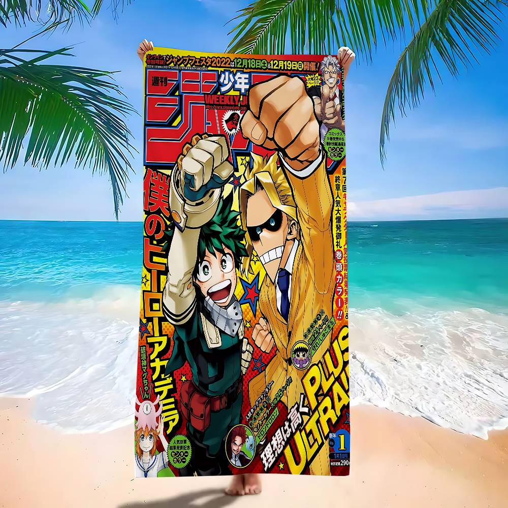 Amine My Hero Academia Kaminari Denki Microfiber Beach Towel Absorbent Quick Dry Yoga Swimming Resort Mountain Climbing Towel