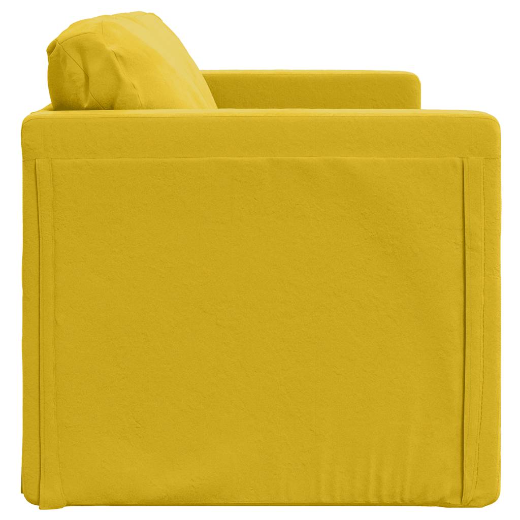 Vidaxl 2-in-1 Floor Sofa, Dark Yellow, 122X204X55 Cm, Velvet