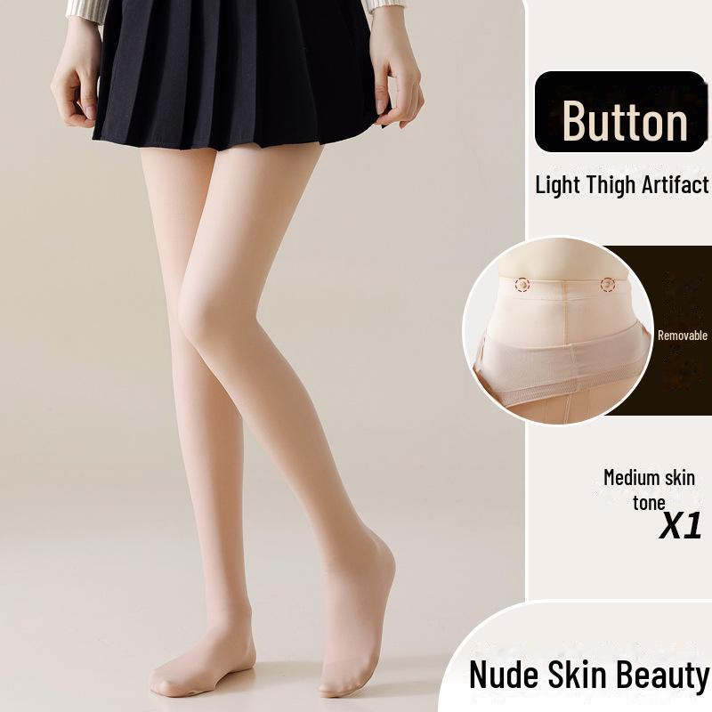 Women's Black Silk Double-Layer Plus Velvet Pantyhose for Autumn/Winter