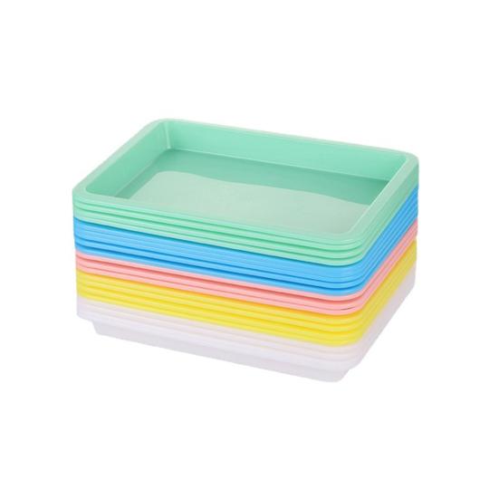 5Pcs Storage Trays Vibrant Color Easy To Clean Stackable Multipurpose Space-Saving Design Reusable Paint Trays